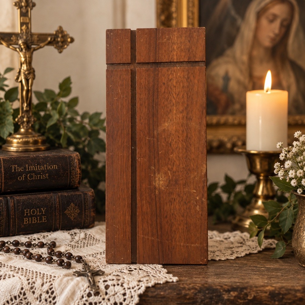 Vintage Catholic Sick Call Last Rites Set Hidden Altar Holy Water Candles